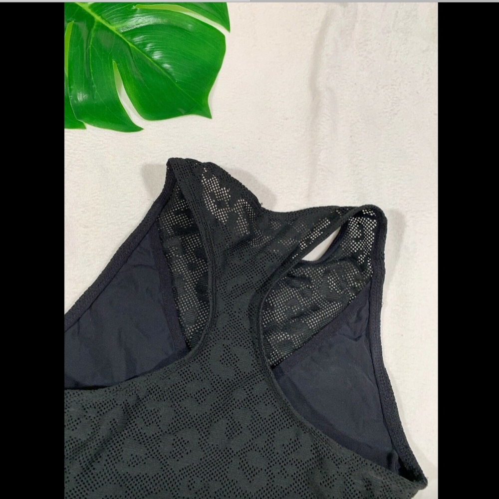NEW Adam Selman Sport Leopard Racerback Mesh top - Picture 7 of 8